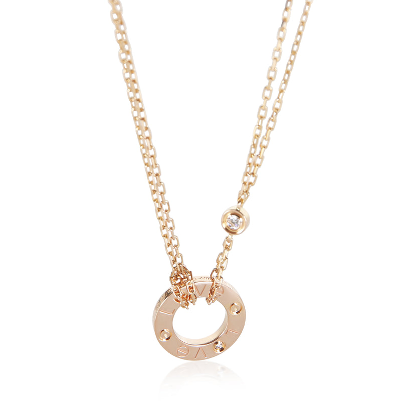 Cartier Rose Gold Diamond Love Pendant fv