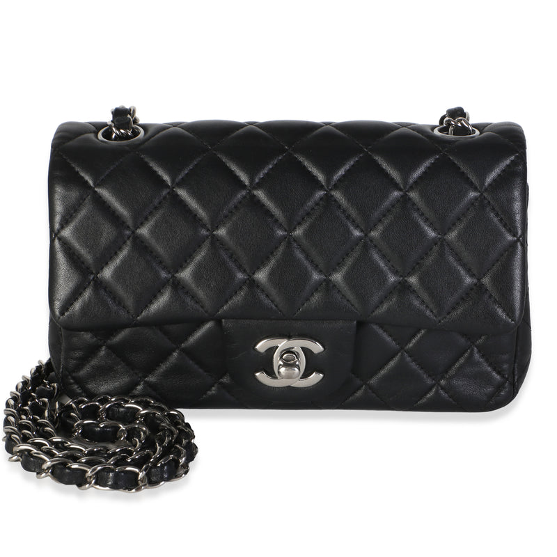 Chanel Black Quilted Lambskin Mini Rectangular Flap Bag Handbag id