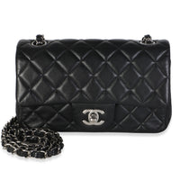 Chanel Black Quilted Lambskin Mini Rectangular Flap Bag Handbag id