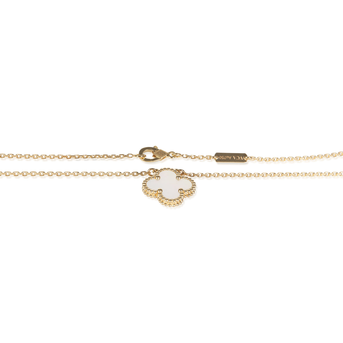 Van Cleef & Arpels Yellow Gold Mother Of Pearl Vintage Alhambra Pendant 2
