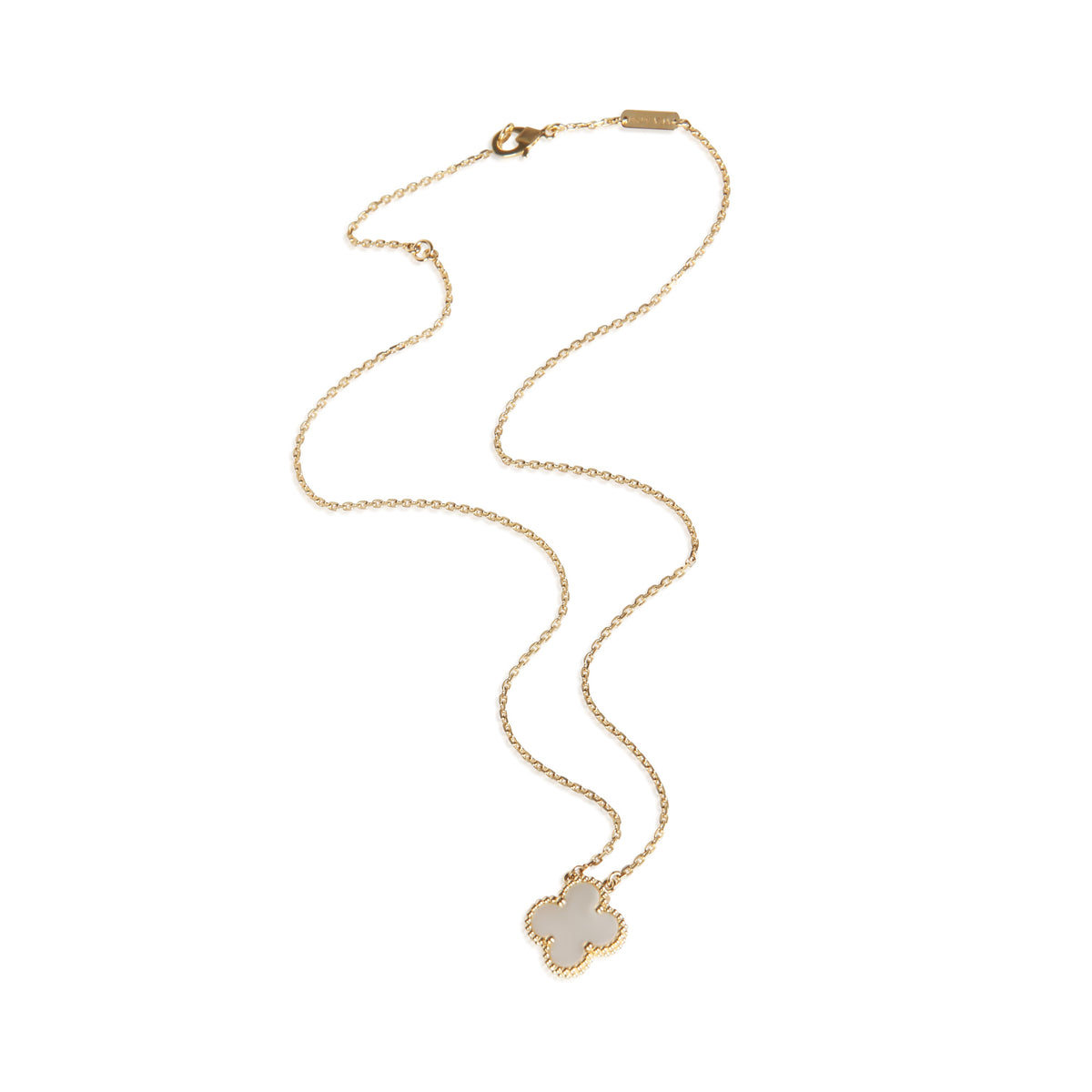 Van Cleef & Arpels Yellow Gold Mother Of Pearl Vintage Alhambra Pendant 3