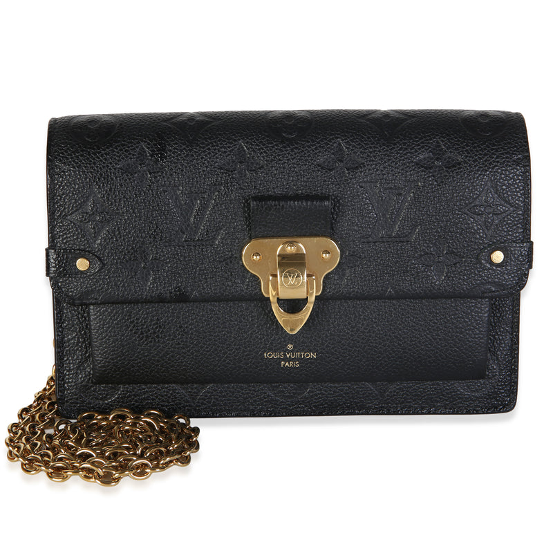 Louis Vuitton Black Monogram Empreinte Vavin Chain Wallet Handbag id