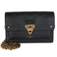 Louis Vuitton Black Monogram Empreinte Vavin Chain Wallet Handbag id
