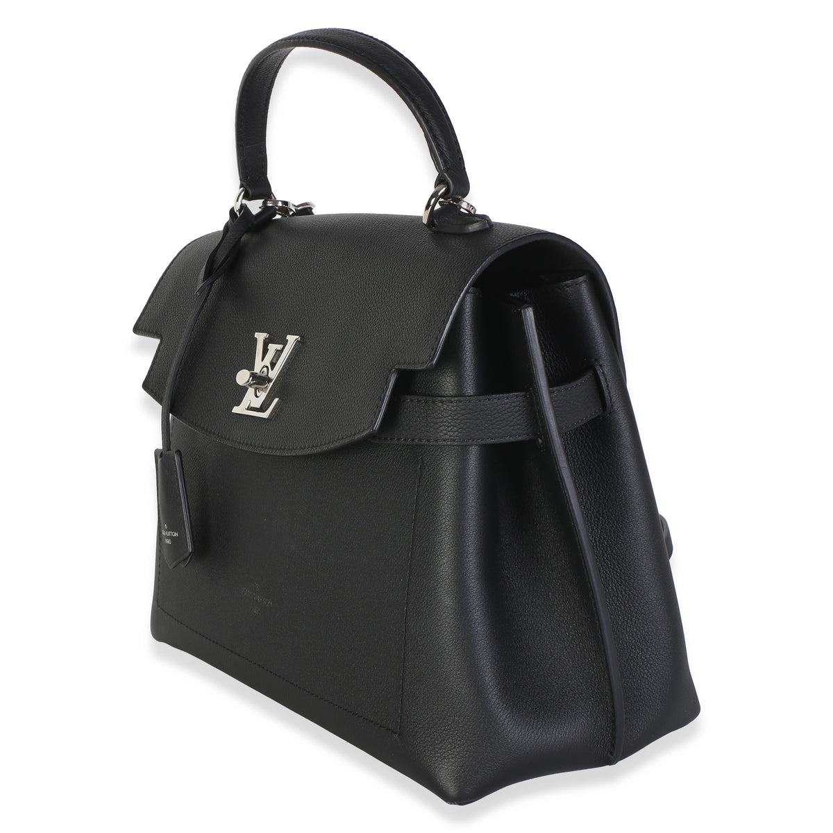 Louis Vuitton Black Grained Calfskin Lockme Ever MM Handbag 2