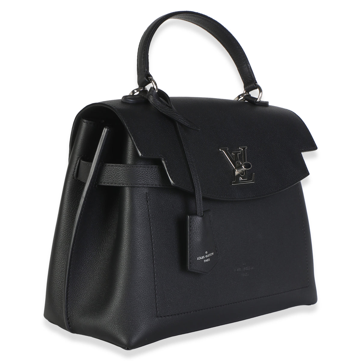 Louis Vuitton Black Grained Calfskin Lockme Ever MM Handbag 3