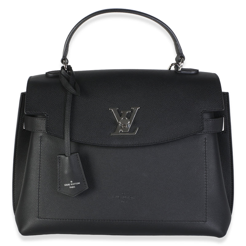 Louis Vuitton Black Grained Calfskin Lockme Ever MM Handbag fv
