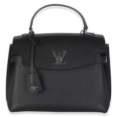 Louis Vuitton Black Grained Calfskin Lockme Ever MM Handbag id