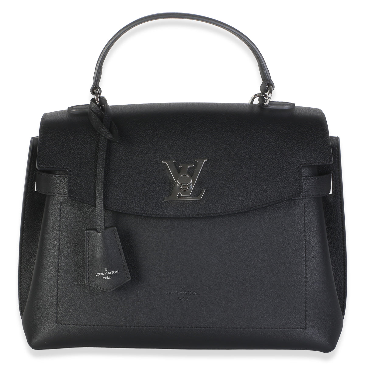 Louis Vuitton Black Grained Calfskin Lockme Ever MM Handbag id