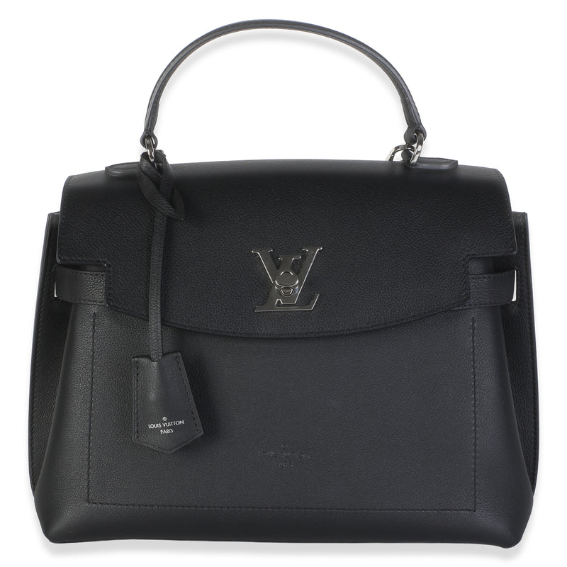Louis Vuitton Black Grained Calfskin Lockme Ever MM Handbag id