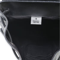 Gucci Black Soft GG Supreme Canvas Calfskin Web Double Buckle Backpack Handbag 8
