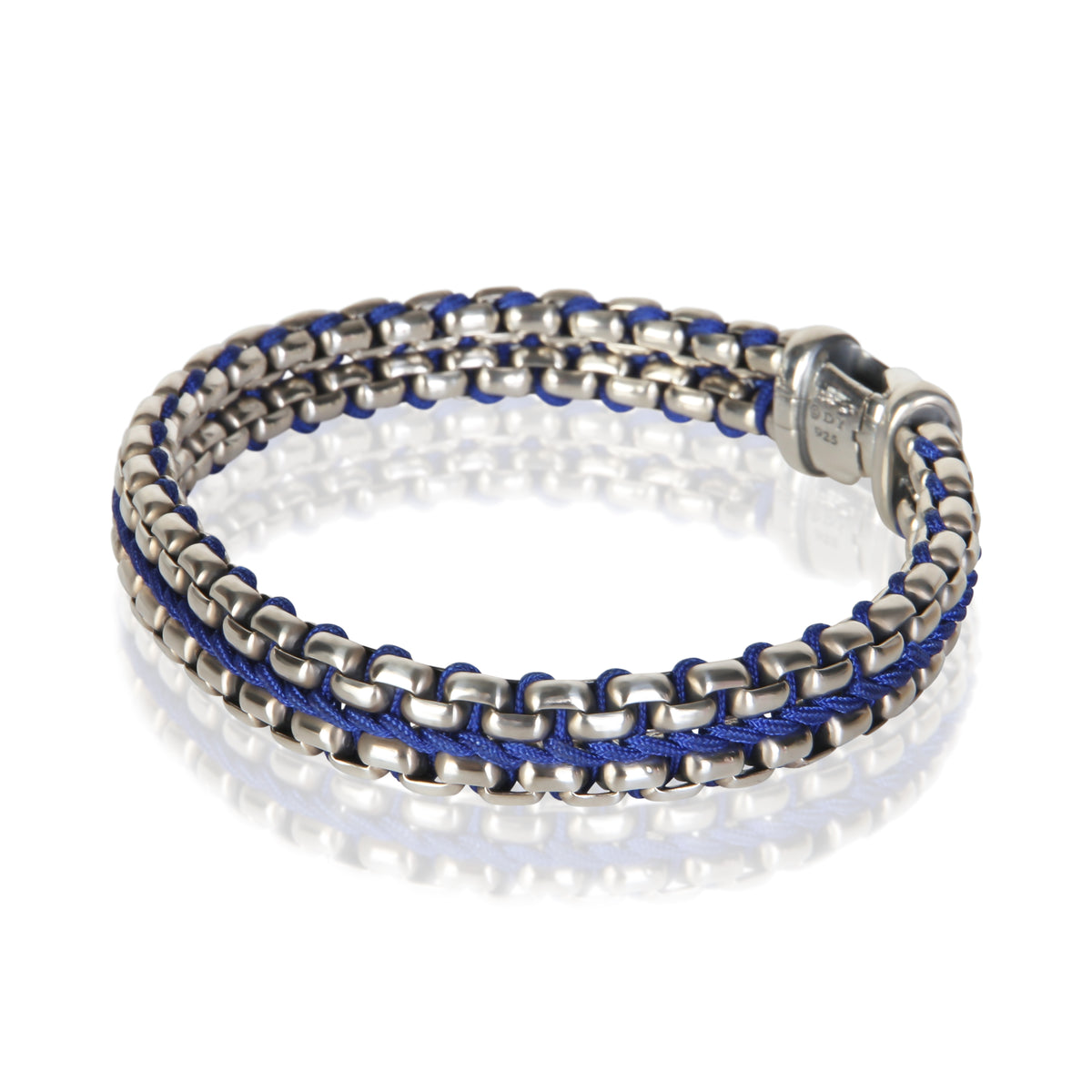 David Yurman Sterling Silver Woven Box Chain Bracelet 2
