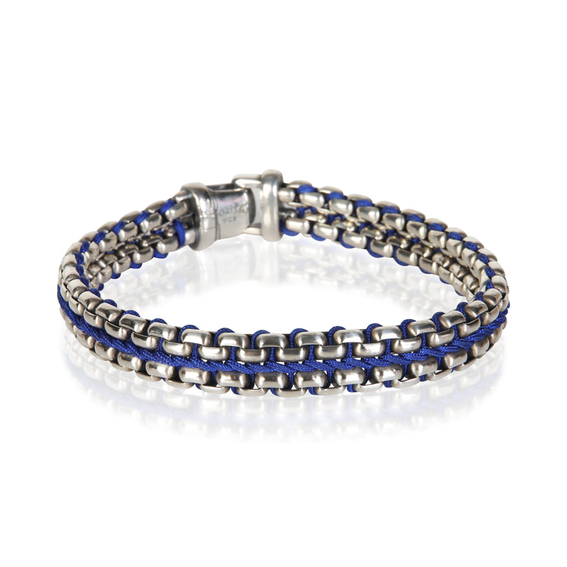 David Yurman Sterling Silver Woven Box Chain Bracelet fv
