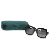 Gucci Black Acetate Interlocking GG Square Lens Sunglasses id