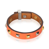 Hermès Gold Plated Mini Dog Clous Carres Studded Bracelet 3