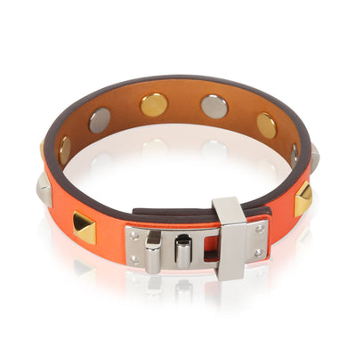Hermès Gold Plated Mini Dog Clous Carres Studded Bracelet fv