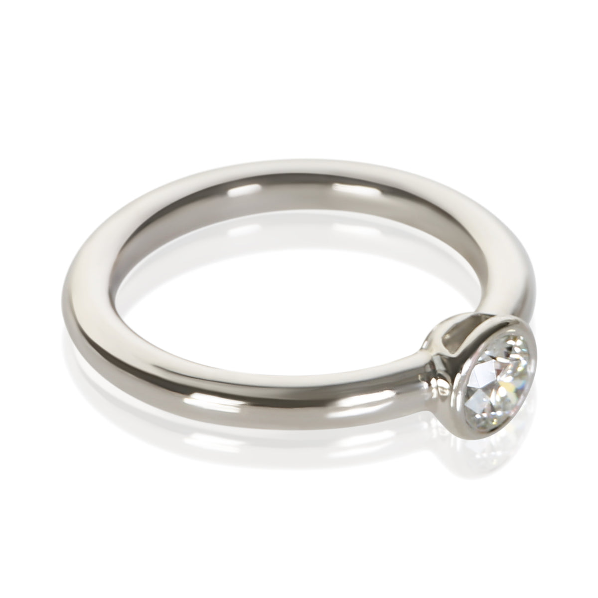 Tiffany & Co. 0.38 ct Round Brilliant Diamond Bezet Solitaire Engagement Ring 2