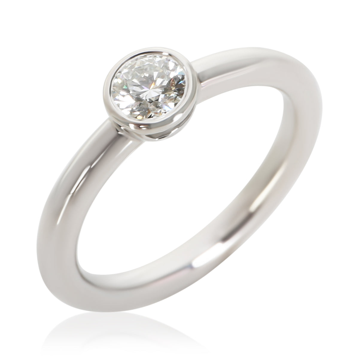 Tiffany & Co. 0.38 ct Round Brilliant Diamond Bezet Solitaire Engagement Ring 4