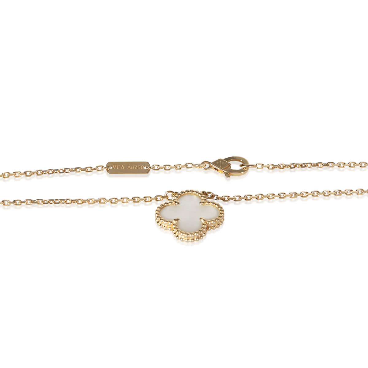 Van Cleef & Arpels Yellow Gold Mother Of Pearl Vintage Alhambra Pendant 2