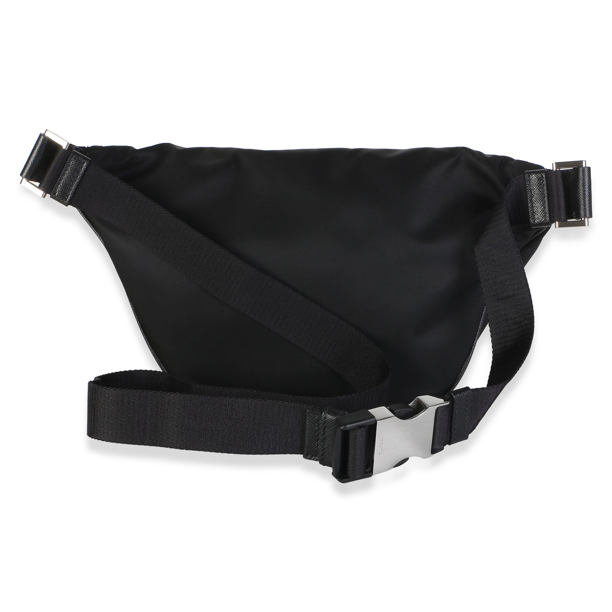 Prada Black Re Nylon Saffiano Logo Plate Belt Bag Handbag 5