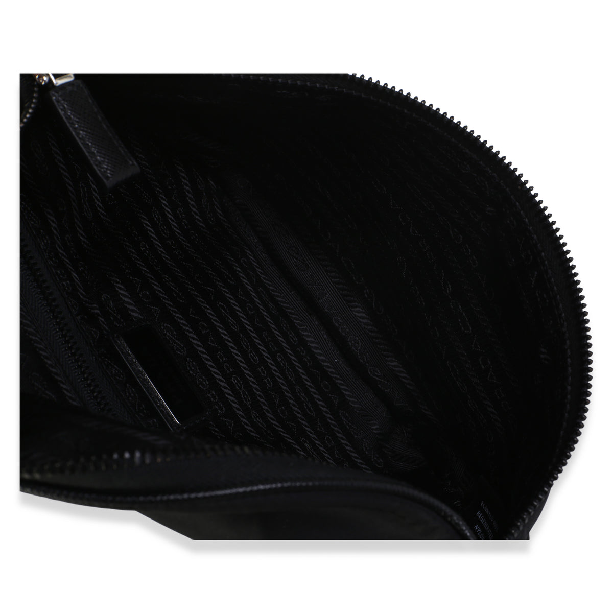 Prada Black Re Nylon Saffiano Logo Plate Belt Bag Handbag 9