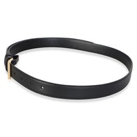 Prada Black Leather Triangle Logo Plate Belt 34/85 2