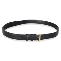 Prada Black Leather Triangle Logo Plate Belt 34/85 id