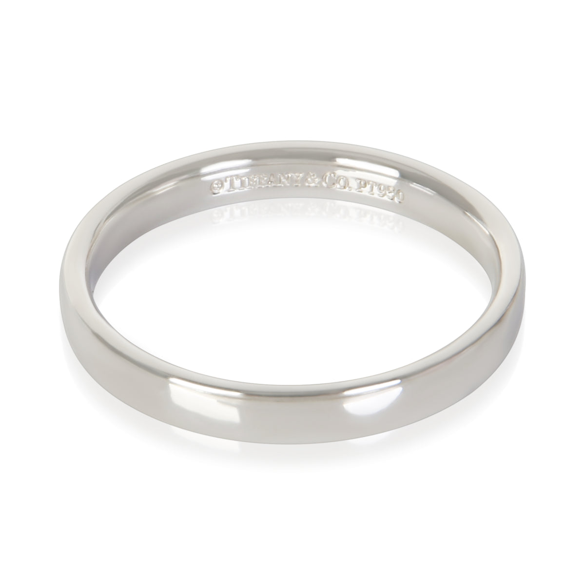 Tiffany & Co. Platinum 3mm Flat Wedding Band fv
