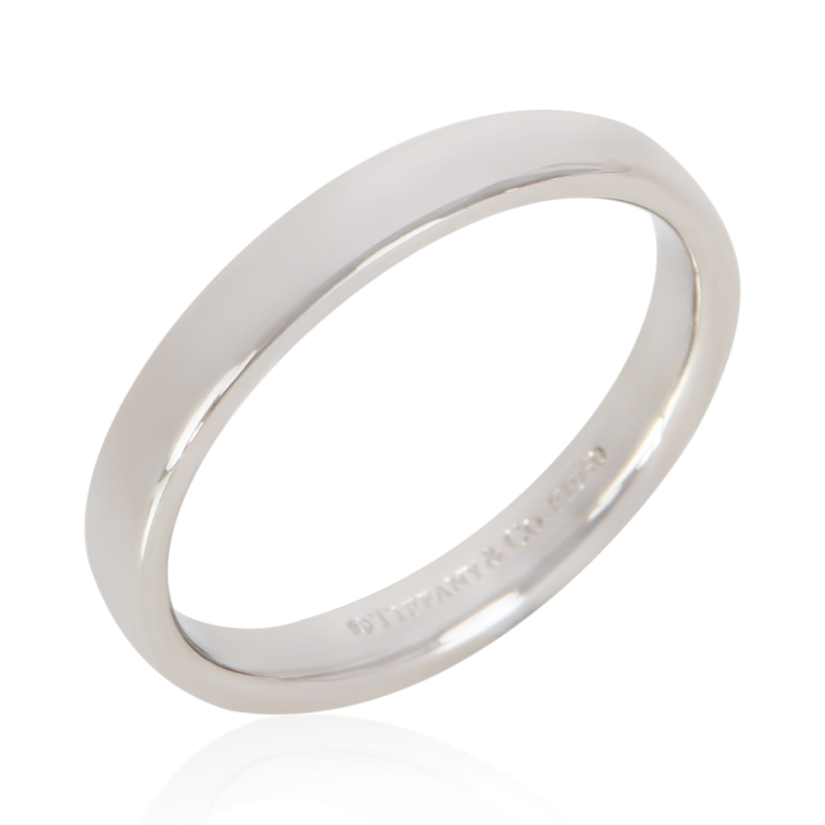 Tiffany & Co. Platinum 3mm Flat Wedding Band 4