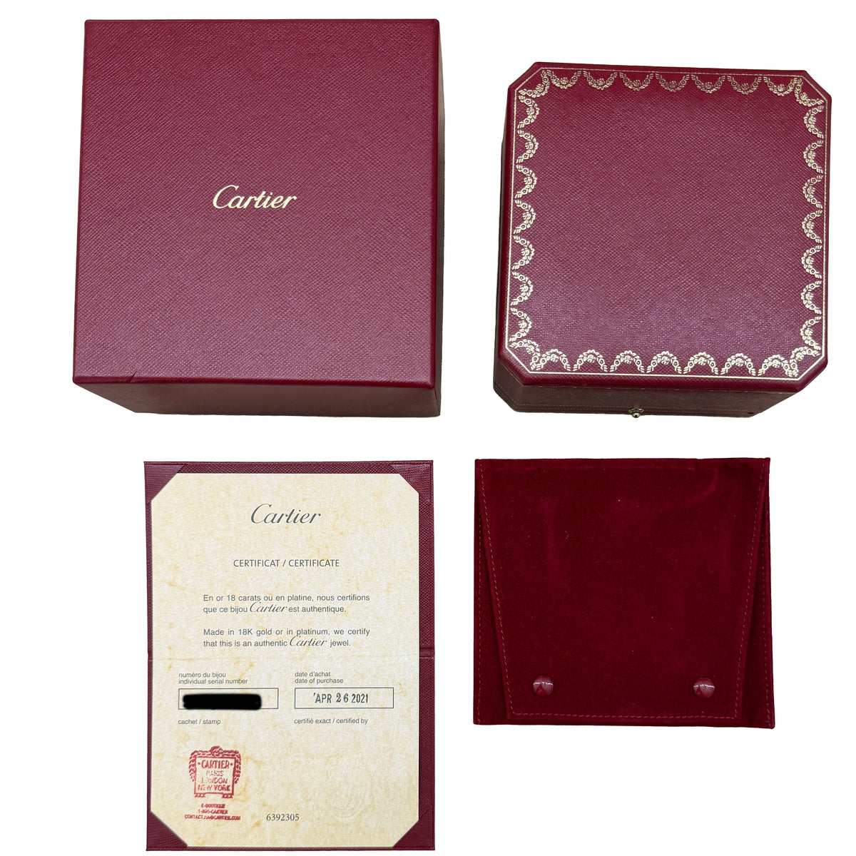 Cartier Yellow Gold Small Model Love Bracelet box
