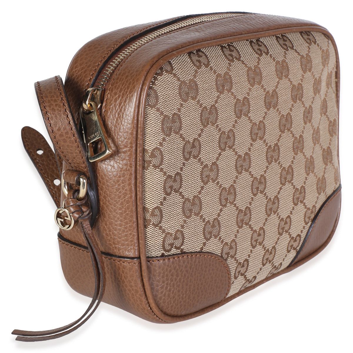Gucci Beige Tobacco Dollar Calfskin GG Canvas Mini Bree Messenger Bag Handbag 3