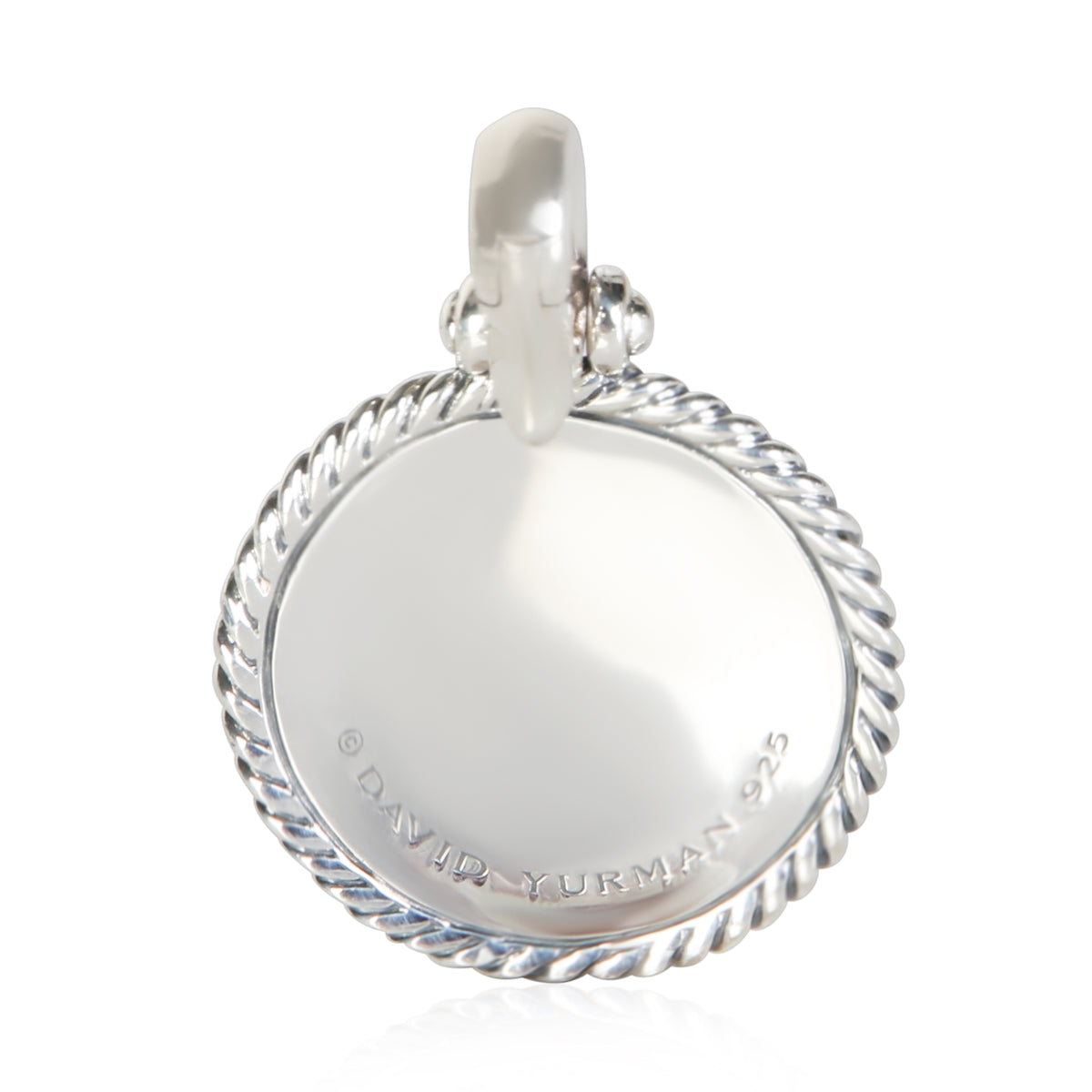 David Yurman Sterling Silver Diamond Om Amulet Pendant 4
