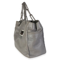 Chanel Grey Calfskin Mademoiselle Lock Bijoux Chain Tote Handbag 2