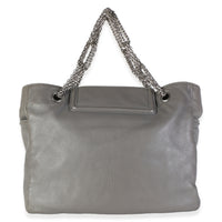 Chanel Grey Calfskin Mademoiselle Lock Bijoux Chain Tote Handbag 3