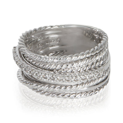 David Yurman Sterling Silver Diamond Crossover Ring