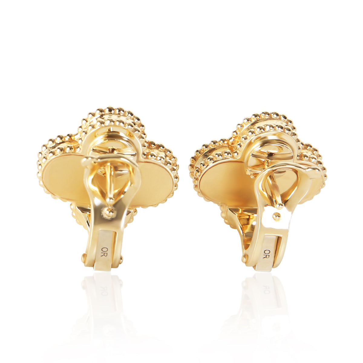 Van Cleef & Arpels Yellow Gold Vintage Alhambra Earrings 3