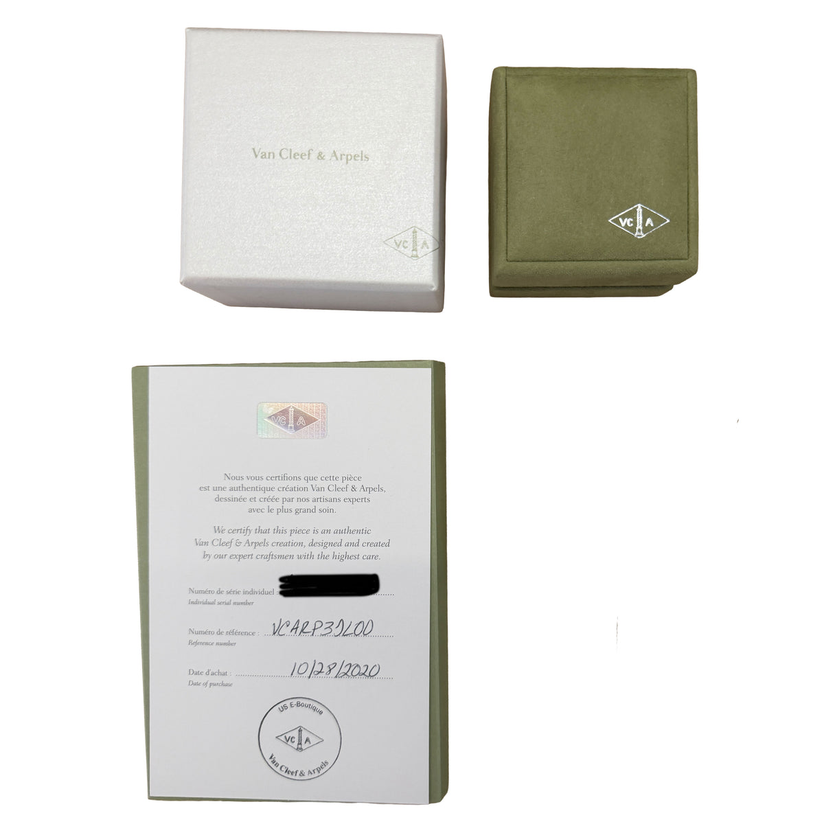 Van Cleef & Arpels Yellow Gold Vintage Alhambra Earrings box