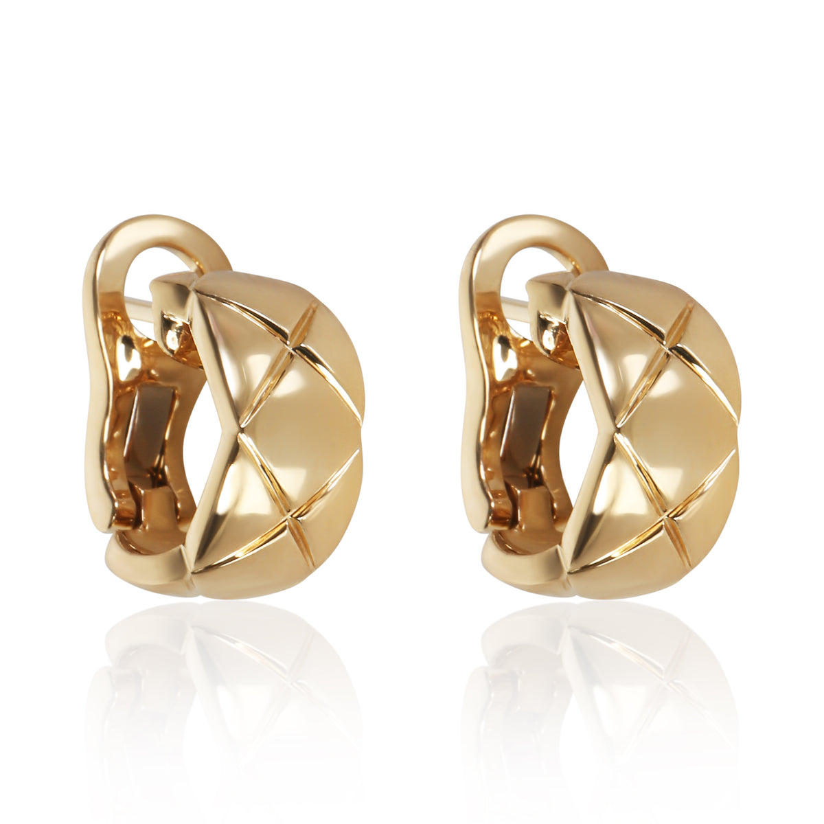 Chanel Yellow Gold Coco Crush Hoop Earrings fv