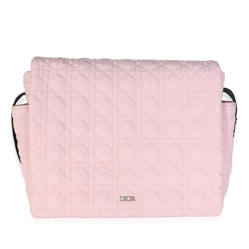 Christian Dior Pale Pink Technical Fabric Cannage Diaper Bag Handbag fv
