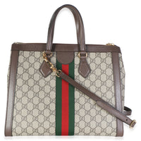Gucci Beige GG Supreme Monogram Web Medium Ophidia Tote Handbag 4
