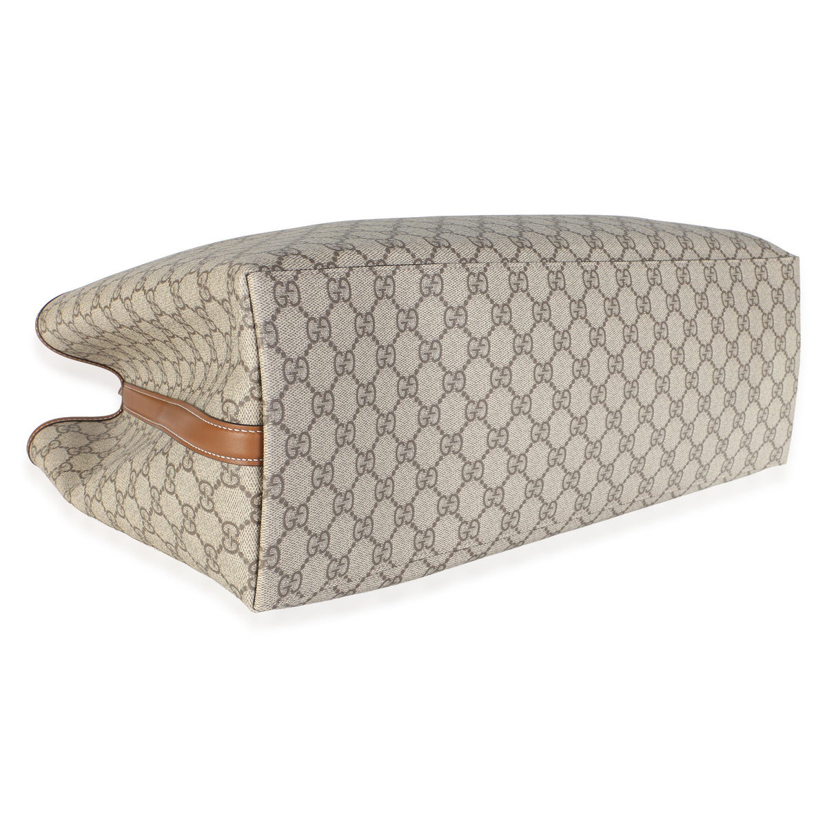 Gucci Beige Brown GG Supreme Monogram Emblem Maxi Tote Handbag 9