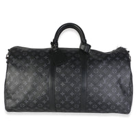 Louis Vuitton Monogram Eclipse Canvas Keepall Bandouliere 55 Handbag fv
