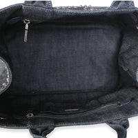 Prada Blue Crystal Embellished Denim Canapa Tote Handbag 8