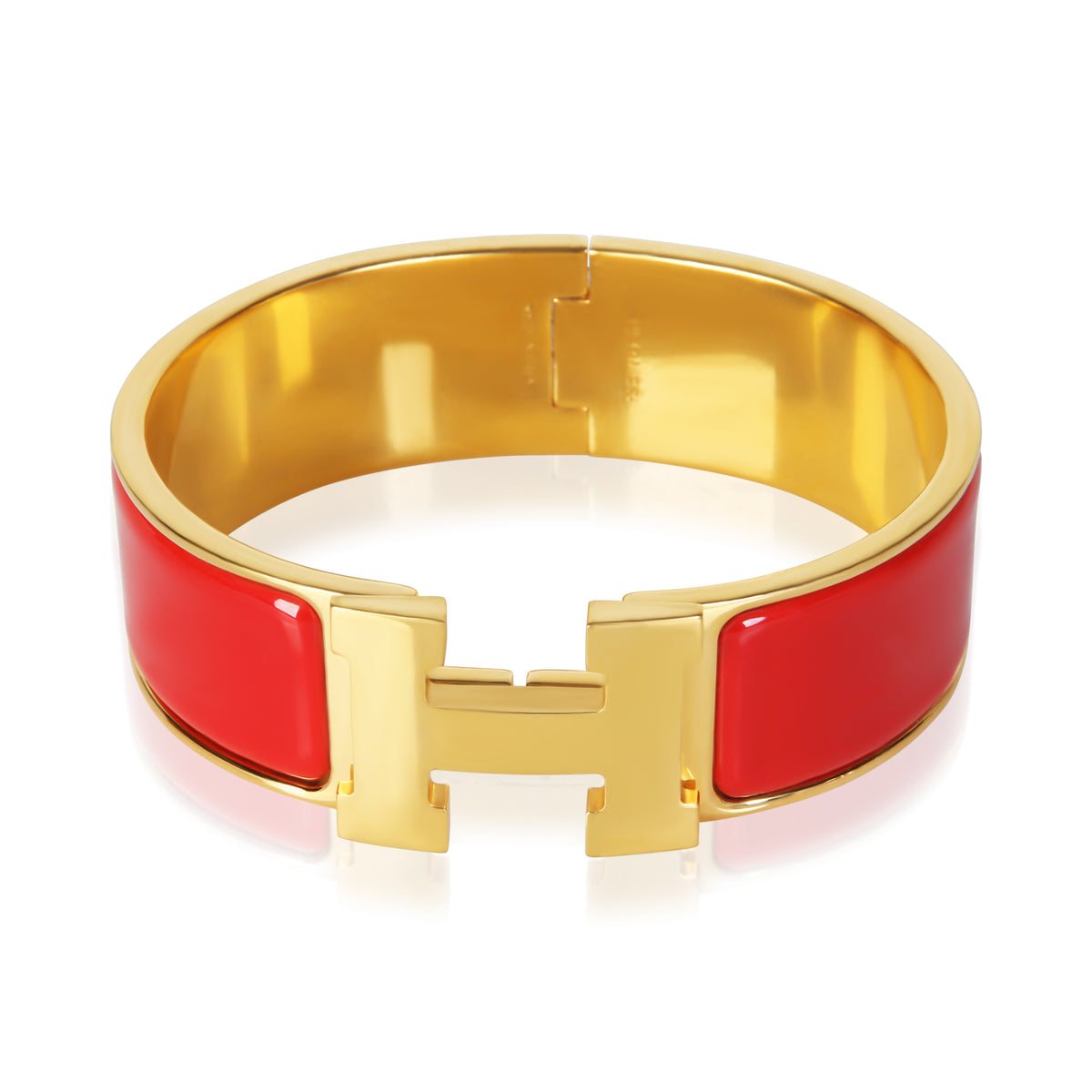 Hermès Yellow Gold Clic Clac Bracelet fv