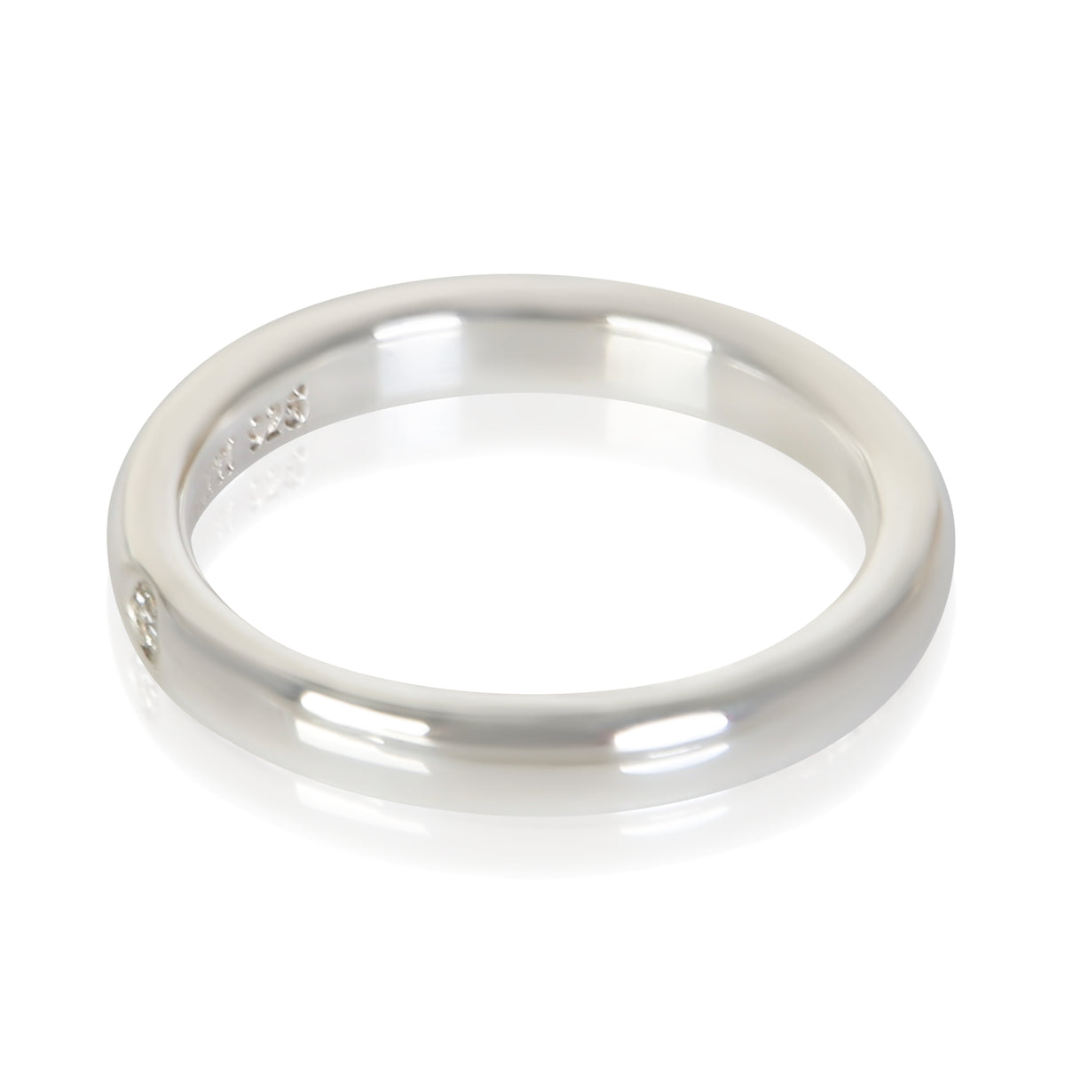 Tiffany & Co. Sterling Silver Diamond Elsa Peretti Stacking Ring 2