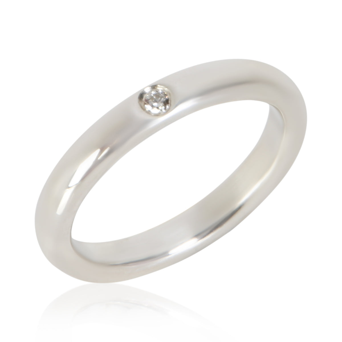 Tiffany & Co. Sterling Silver Diamond Elsa Peretti Stacking Ring 5
