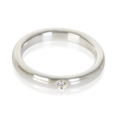 Tiffany & Co. Sterling Silver Diamond Elsa Peretti Stacking Ring fv