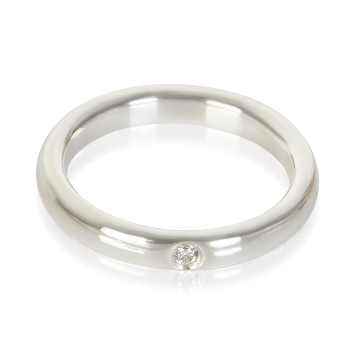 Tiffany & Co. Sterling Silver Diamond Elsa Peretti Stacking Ring fv