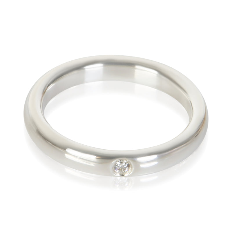 Tiffany & Co. Sterling Silver Diamond Elsa Peretti Stacking Ring fv