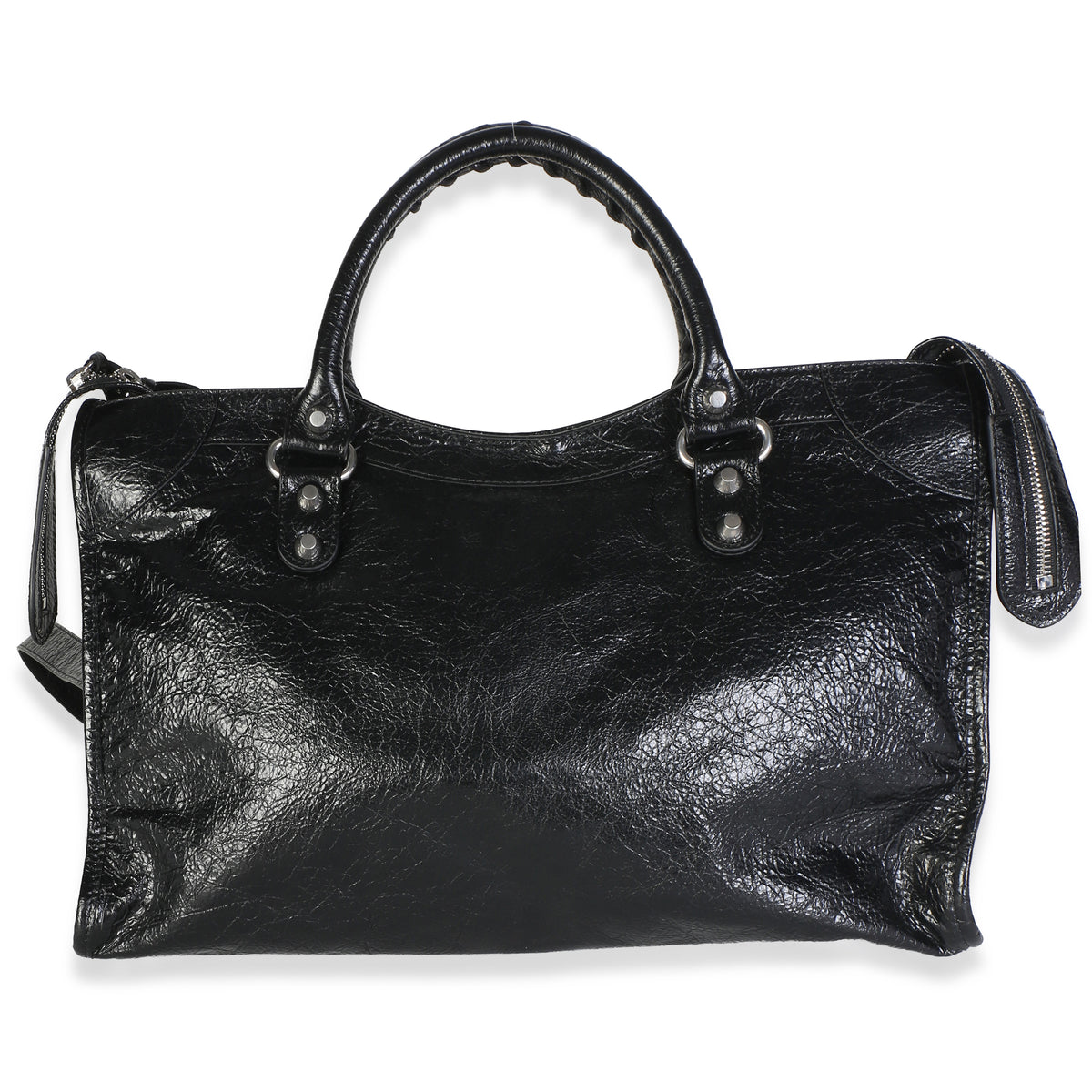 Balenciaga Black Agneau Arena Silver Hardware Medium Le City Bag Handbag 4