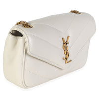 Saint Laurent Crema Chevron Lambskin Monogram Mini Loulou Bag Handbag 3